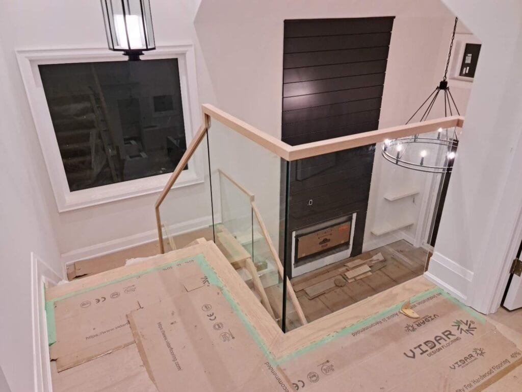 stairway part of interior renovation in progress
